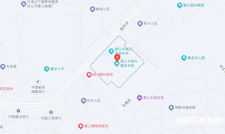 營口市現(xiàn)代服務(wù)學(xué)校地址，乘車路線